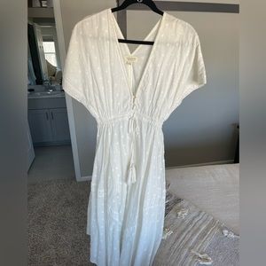 Anthro white beach dress